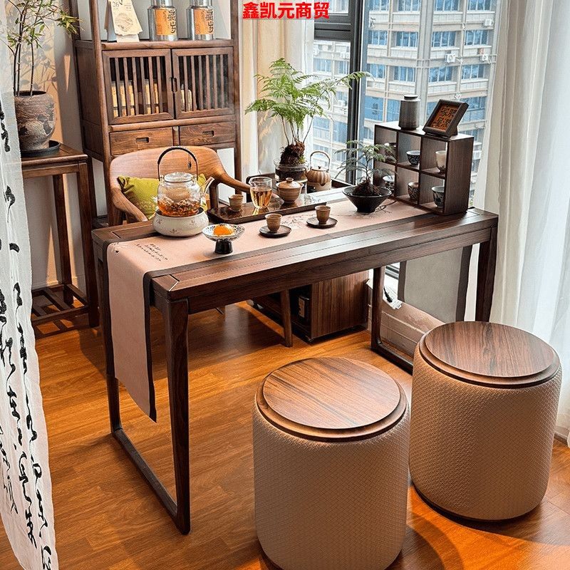 宋式美学乌金木阳台茶桌茶古风家庭茶椅家用客厅阳台小户型茶桌,住宅家具,家用茶台/茶桌,淘宝优惠券,粉丝福利购,淘宝优惠卷