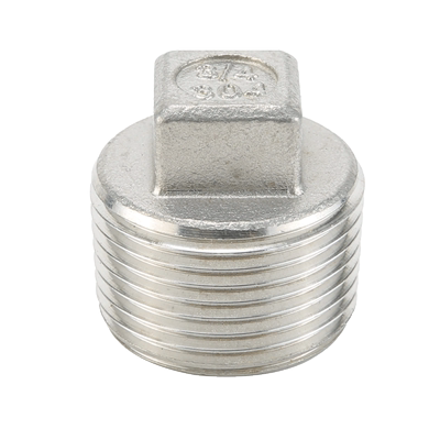 不锈钢外丝堵头外螺纹四角管堵