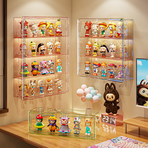 壁挂盲盒展示架墙上收纳手办防尘