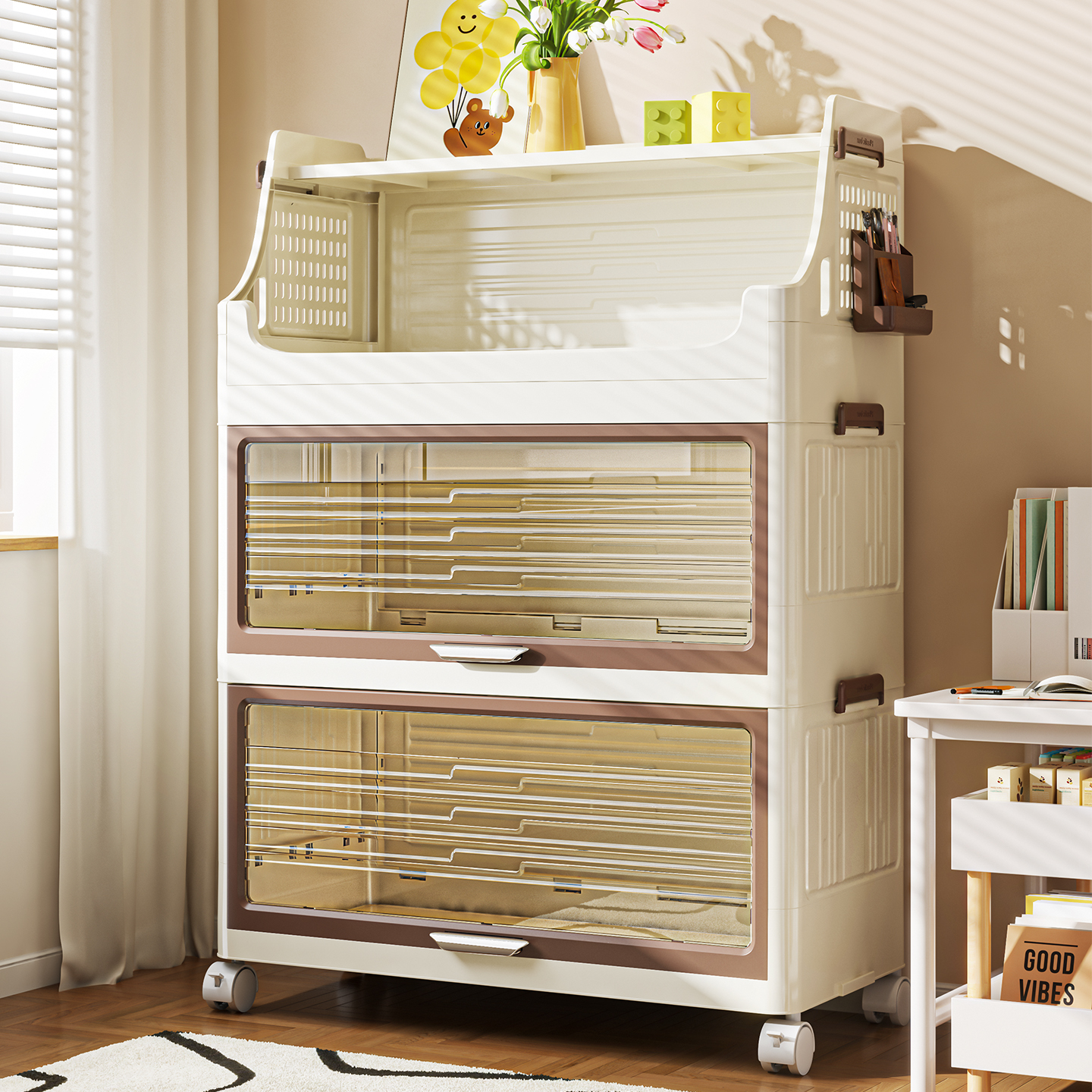 书架落地置物架儿童书柜展示柜子