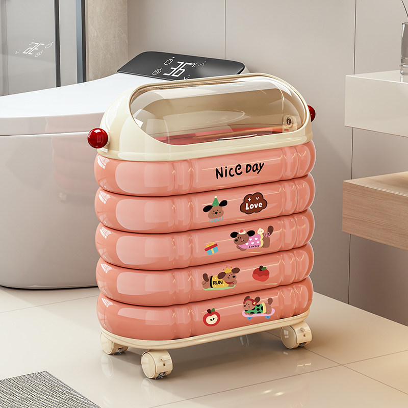 卫生间夹缝垃圾桶家用2025新款厕所专用带盖客厅厨房高颜值大容量,家庭/个人清洁工具,垃圾桶,淘宝优惠券,粉丝福利购,淘宝优惠卷