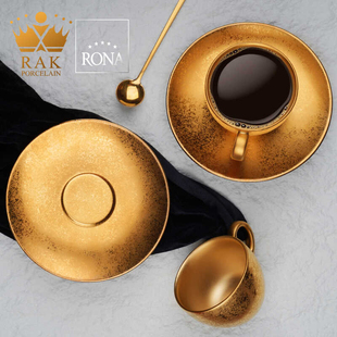 RAK迪拜原装进口黄金时代咖啡杯碟高级感拉花咖啡杯礼品高档