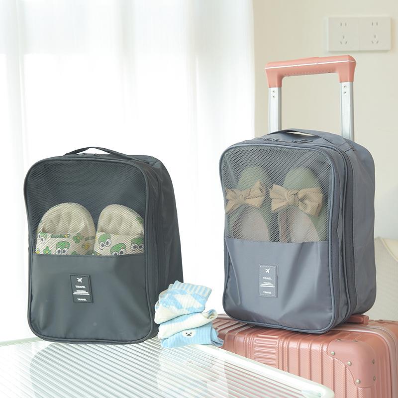 户外旅行收纳袋三层加纳厚防尘收便式收携纳鞋袋旅行携带包