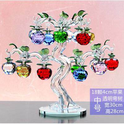 厂家店jx-045水苹果树客厅柜装饰创意酒结婚家礼物居工艺晶品摆件