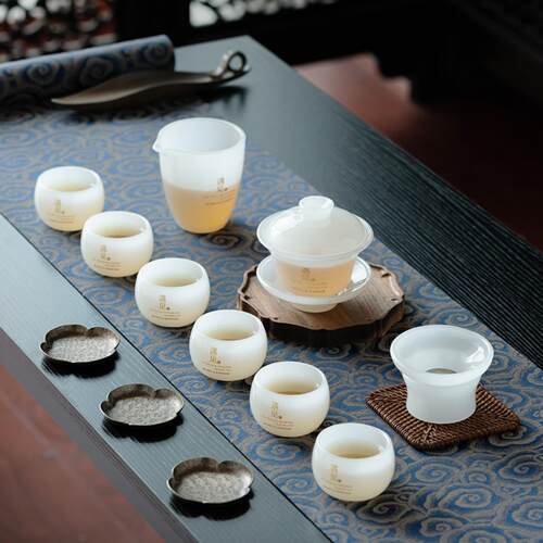 琉璃茶具套装白玉瓷茶杯小茶盏碗