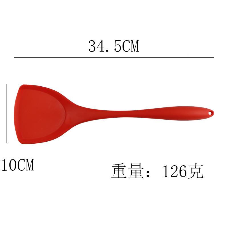 硅胶锅铲弧形手柄一菜体全包弯柄炒铲粘锅硅ic-20211长柄硅不胶锅
