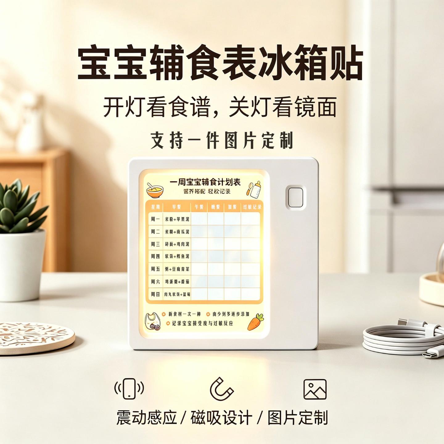 创意磁吸冰箱贴可定制充电自动