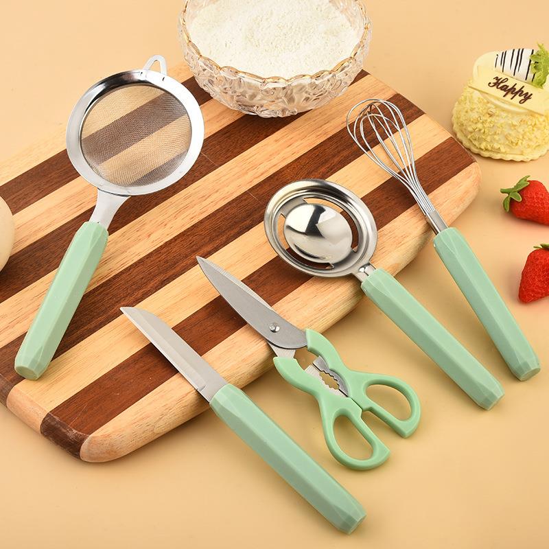厨房烘焙工具6件套不锈钢面粉筛打蛋宝家用宝辅食器水果HHTD刀切