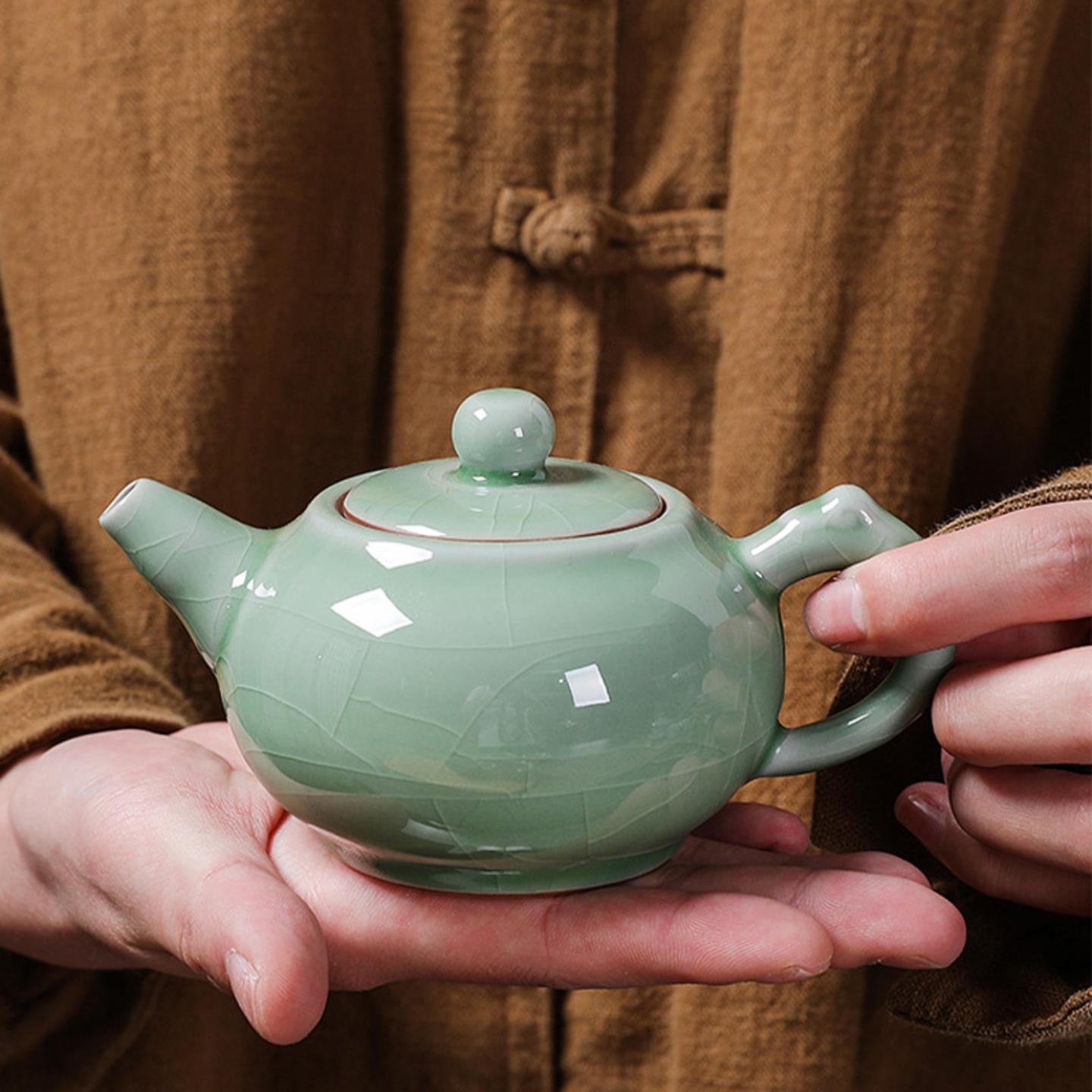 二级微瑕茶具青瓷哥窑工厂自产