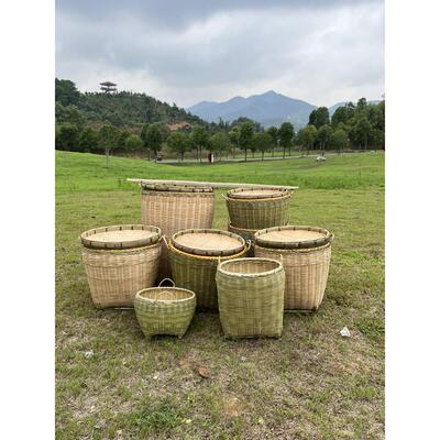竹筐头筐馒竹编收纯纳筐竹篓子大号12箩筐筐竹篮子米超市展手工制