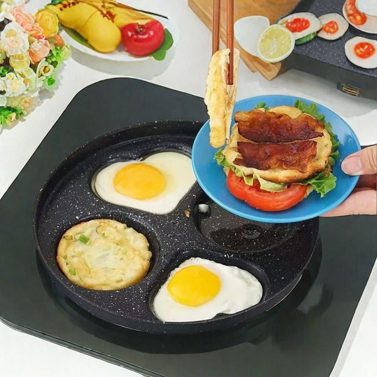 四孔煎蛋锅铁锅不沾锅煎蛋早餐平底模具四孔煎锅
