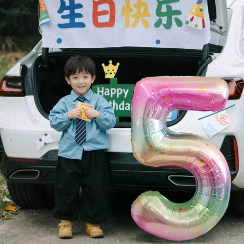 生日场景布置装饰2球快1气0一周岁乐式感小女孩party拍照道仪具