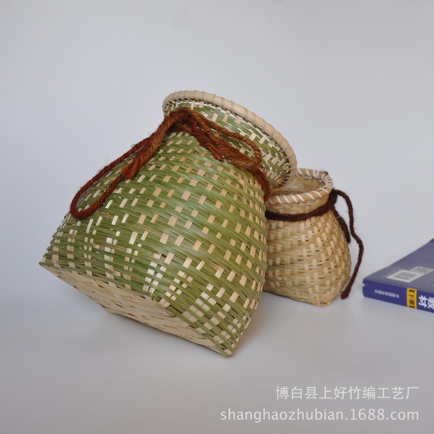 现货手工竹编儿童鱼篓小背篓舞蹈