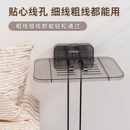 免打整孔投仪收盒理用具影壁挂式机顶盒收纳架吸盘673路由器纳置