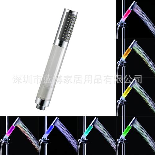 LED七彩发光花洒led快闪变色圆棒