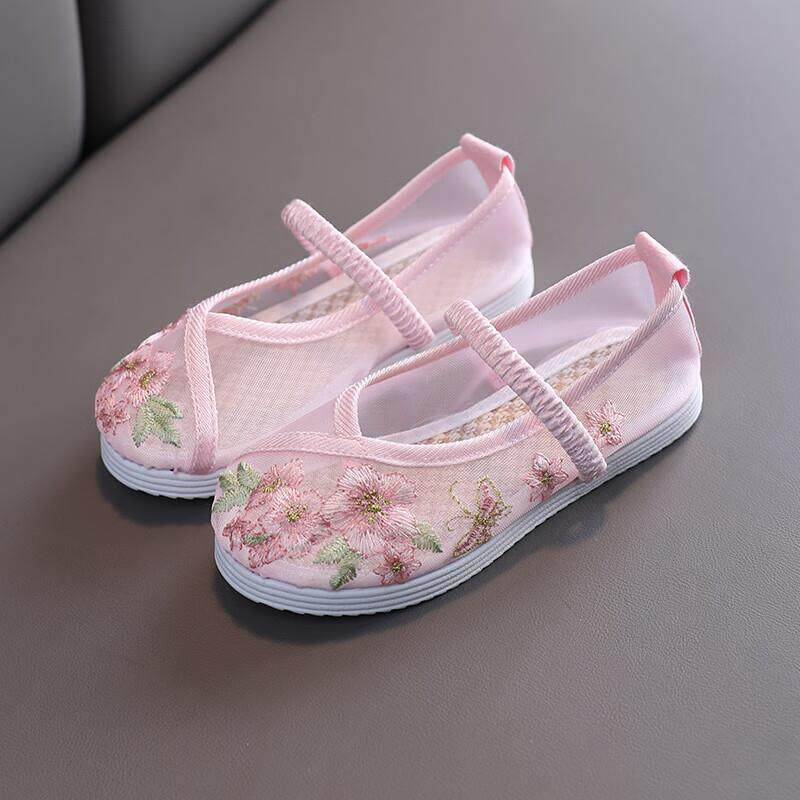 妙翡儿童绣花鞋女古装鞋子女童汉服鞋中国风老北京手工布鞋古风舞高性价比高么？