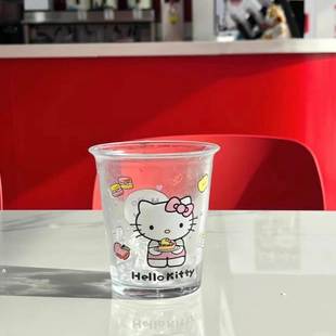 hellokitty翻口无柄玻璃杯三丽鸥早餐杯咖啡杯情侣杯伴手礼乔迁礼