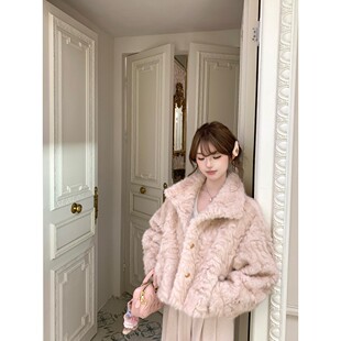 笨笨狐狸皮草2025新面料！月光手书冬季立领翻领毛毛刷花皮毛一体