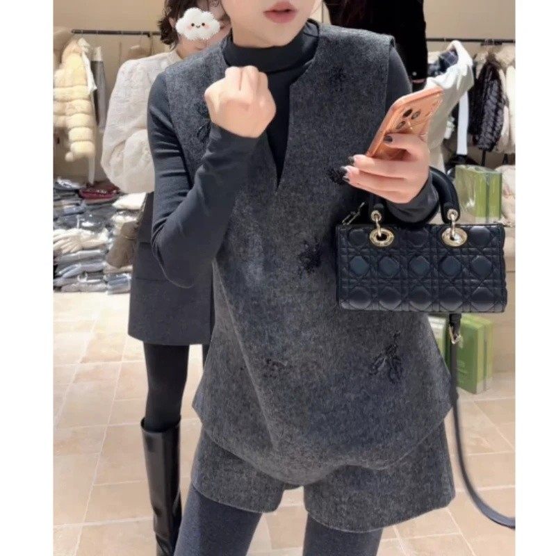 潮向女装服饰店韩版纯欲风马甲短裤二件套女2026时尚百搭套装,女装/女士精品,马夹,淘宝优惠券,粉丝福利购,淘宝优惠卷