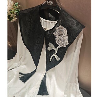 MZ轻奢原创设麦子计时女披肩女云肩假领子轻奢高级优雅重工蕾丝23