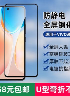 适用vivo Y300i t S50 Y37Pro S30 Y200i X200S iqoo13 Y500 X300 iqoo15高铝大弧防静电全屏手机钢化膜批发