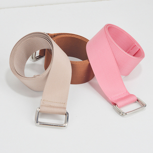 新款男女通用腰带双环扣休闲牛仔裤皮带学生双扣帆布个性简便腰带