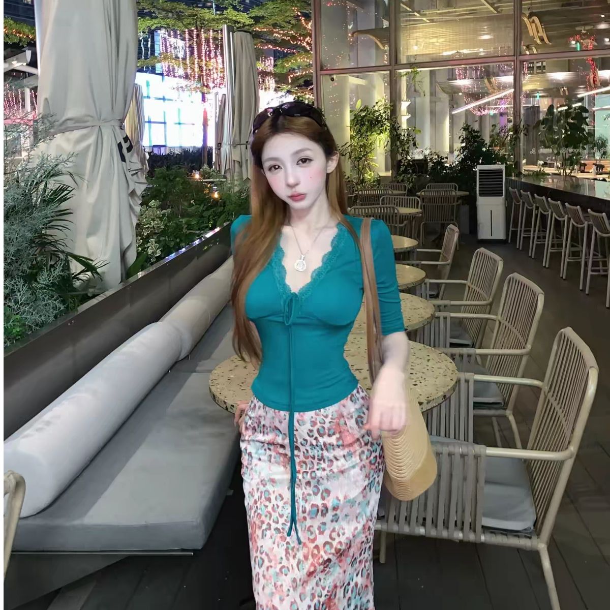 时尚套装修身显瘦性感露背纯欲