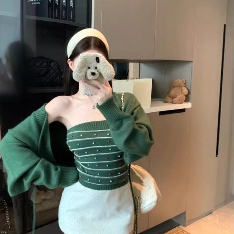 毛针织衫掐腰显瘦纯欲辣妹藏肉