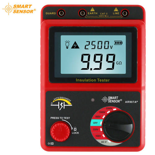 希玛AR907A+欧表绝缘电阻测试仪数字绝缘电子摇表AR907A+【100V~2