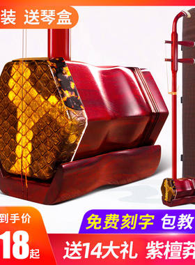 美音天使老红木紫檀二胡乐器初学者考级成人儿童通用入门大音量琴