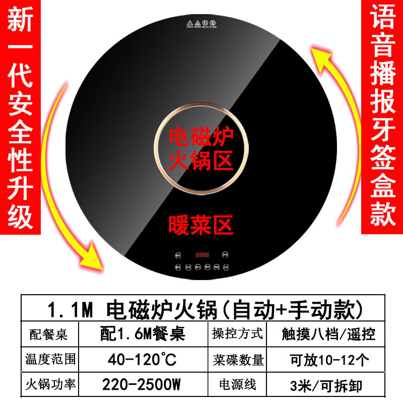 出写【升级加固】餐桌上的圆玻璃转盘餐桌圆桌子钢化玻璃转盘加热