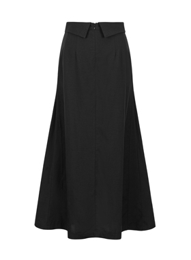 Z/S+D.亚麻设计感青果领腰头A型半裙112L085Z