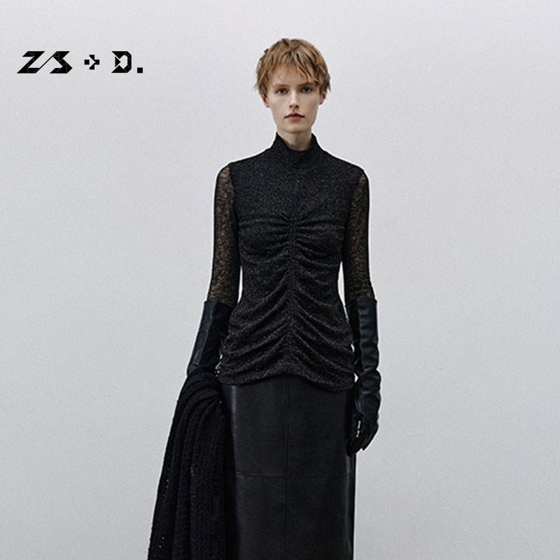 Z/S+D.「褶皱宇宙」设计感时尚网纱星光T恤961C648Z