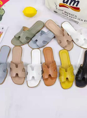 41size beach slippers women fashion flat sandals summer plus