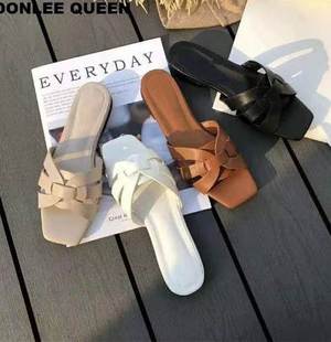 女大码平底拖鞋women flat slippers beach sandals big size 43