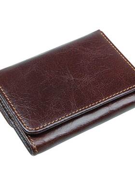 RFID Blocking Genuine Leather Short Wallet For Men Solid