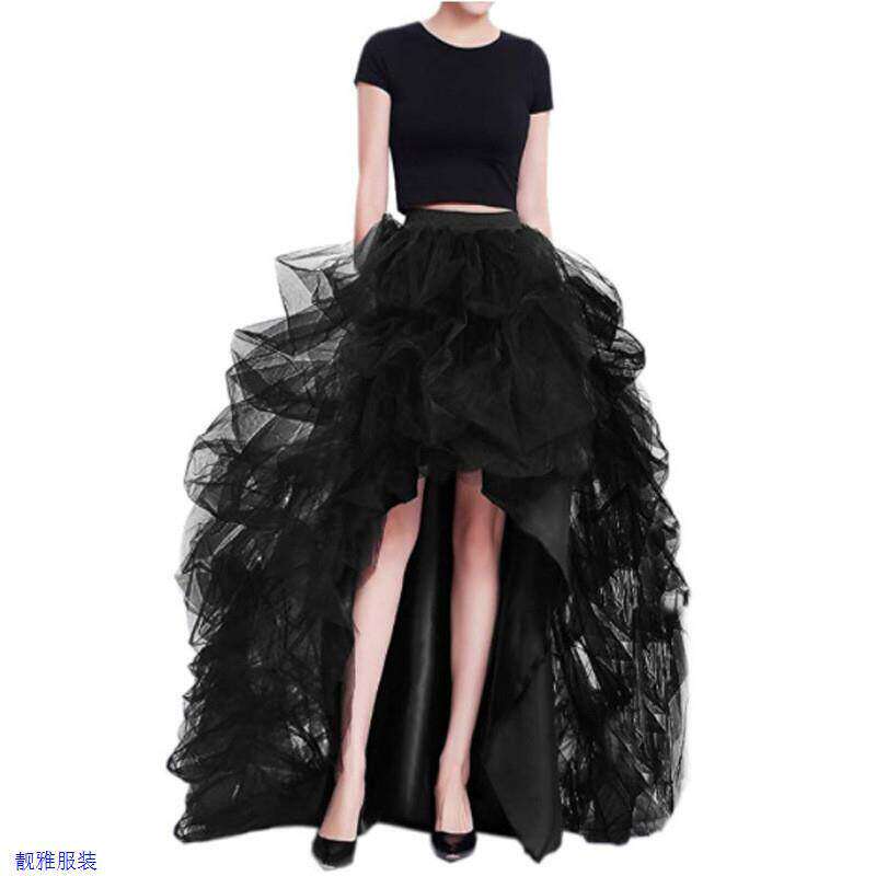女装Early elastic casual mesh puffy womens skirt