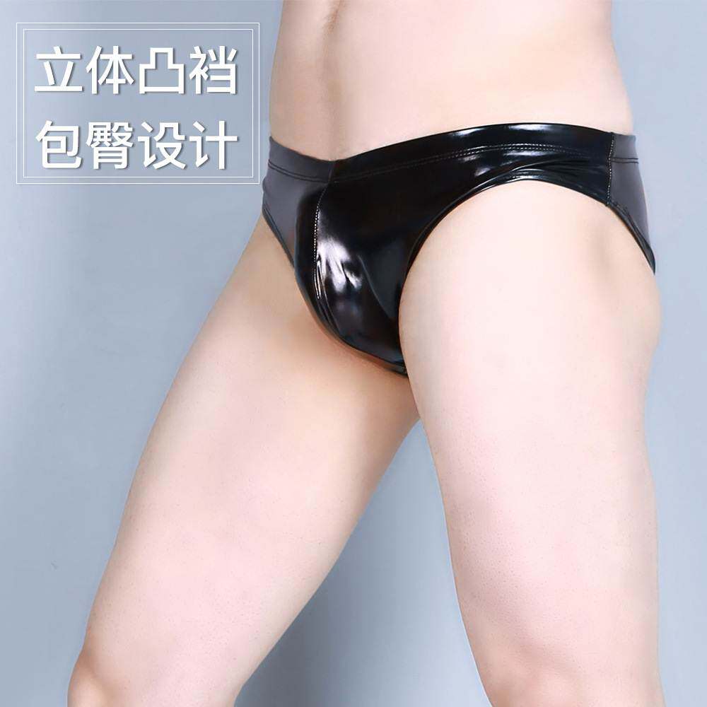 2020夏新品男士PU皮三角裤酷亮镜面皮紧身内裤时尚性感小内内