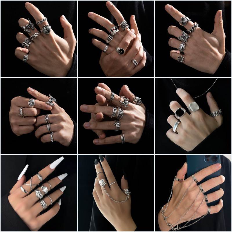 European and American trend skull serpentine ring欧美潮戒指