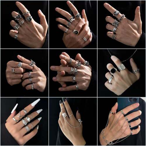 European and American trend skull serpentine ring欧美潮戒指