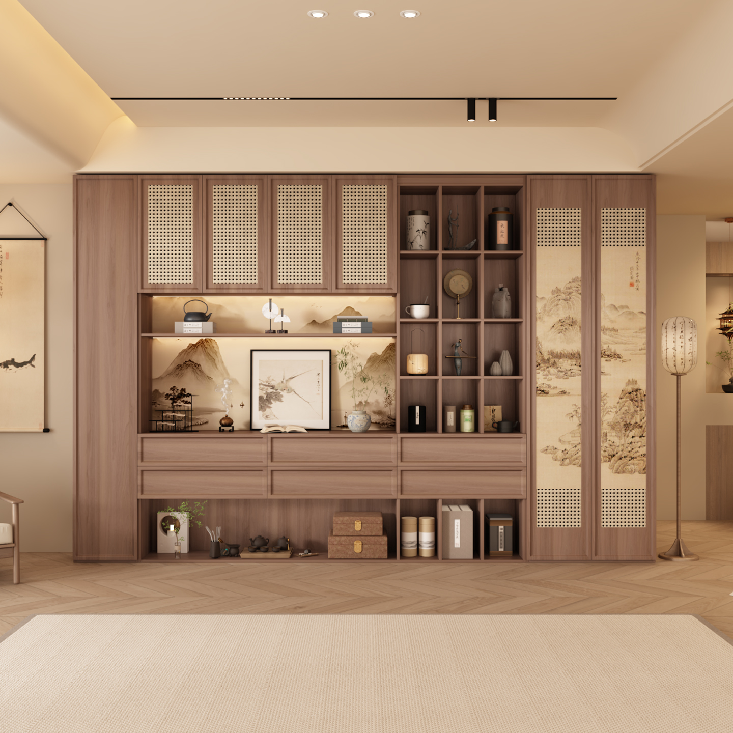满墙书香宋式美学书柜