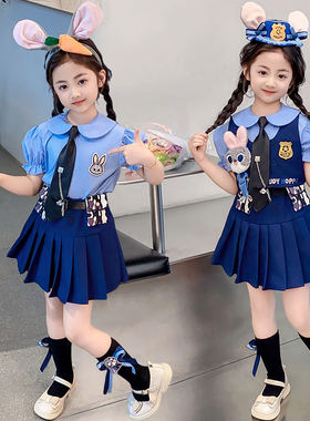 迪士尼穿搭女童cos服兔子警官
