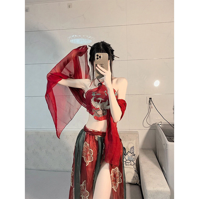 妲己cos服狐狸精古装性感肚兜敦煌飞天演出主播古风制服透视睡裙