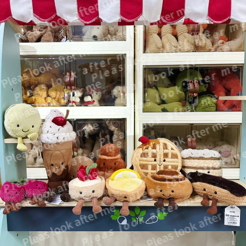 英国JELLYCAT趣味柠檬塔千层酥草莓塔泡芙面包甜品华夫饼毛绒玩具