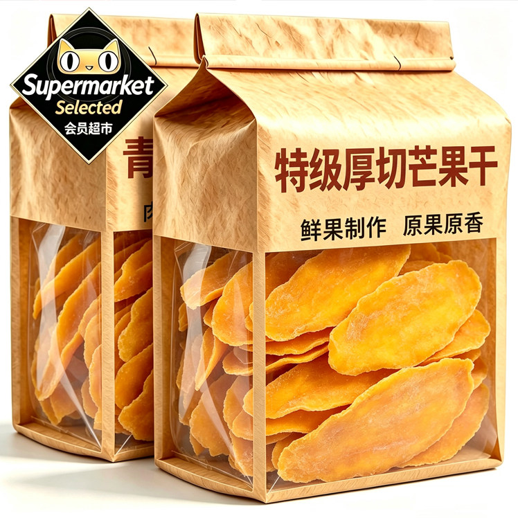 特级芒果干无添加厚切蜜饯果干果脯健康新货休闲零食官方旗舰店