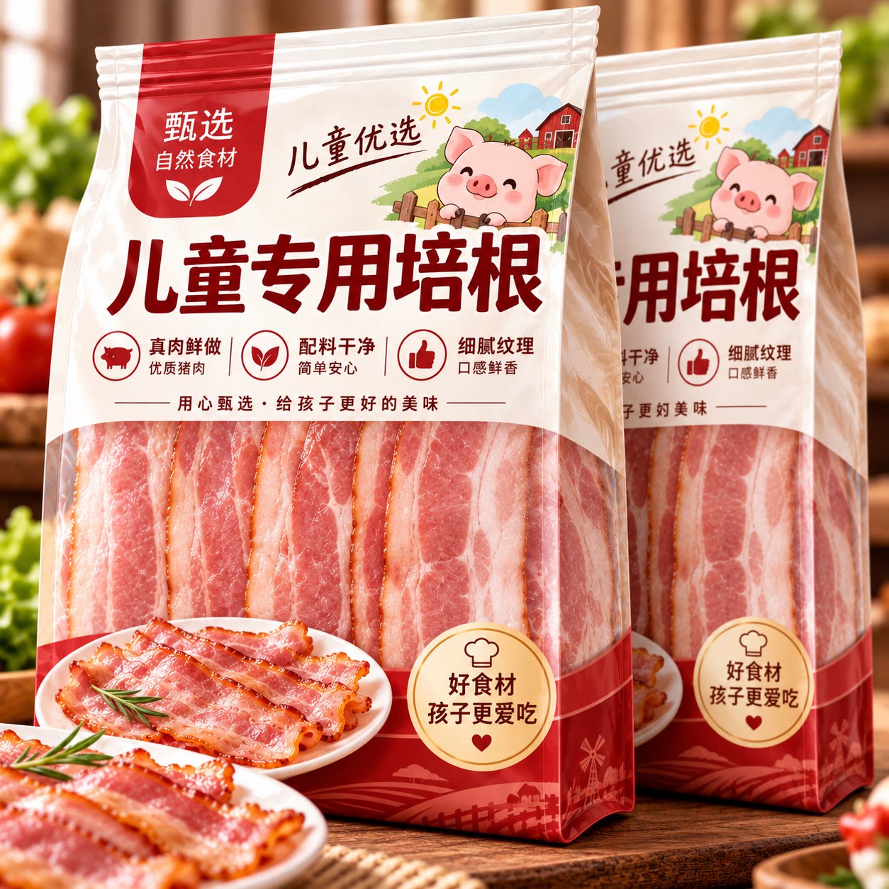 培根原切烟熏厚切培根三明治陪根片专用营养早餐配菜官方旗舰店