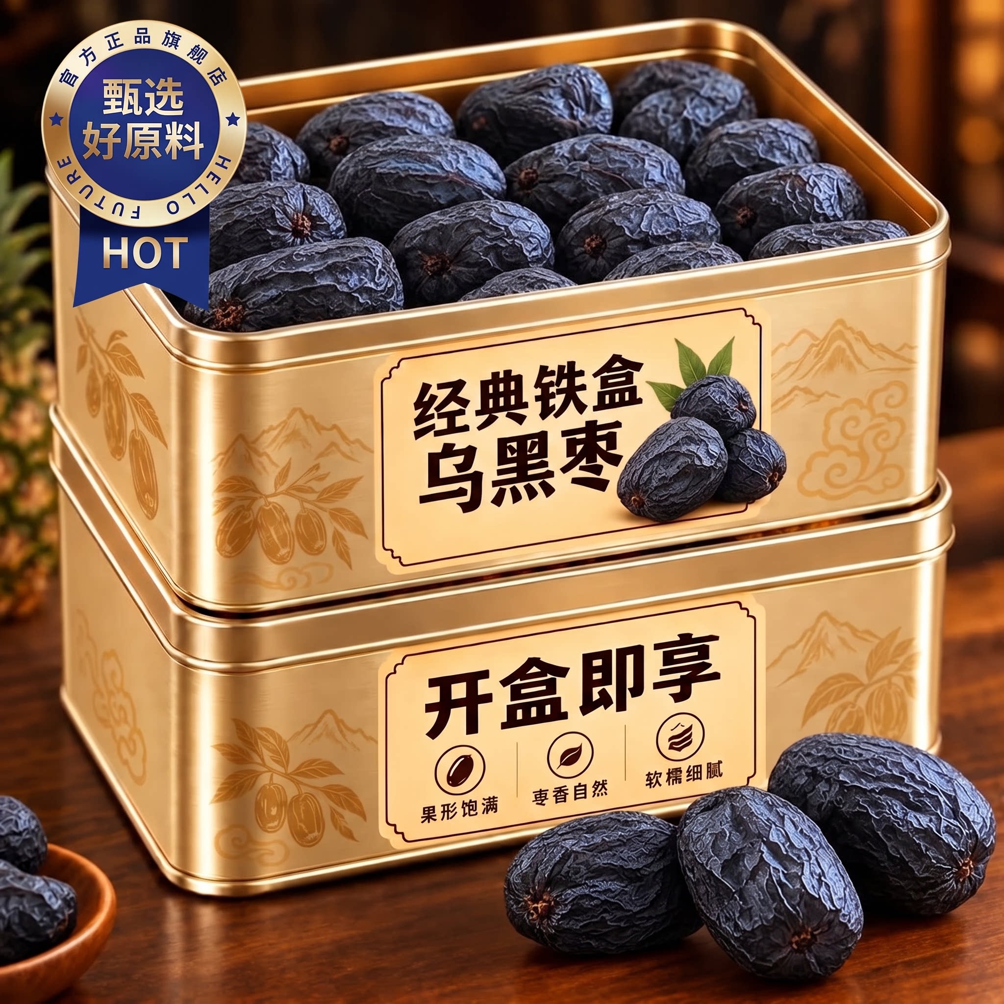 无核黑枣官方旗舰店正宗太行山无核乌黑枣特级乌枣野生黑枣君迁子