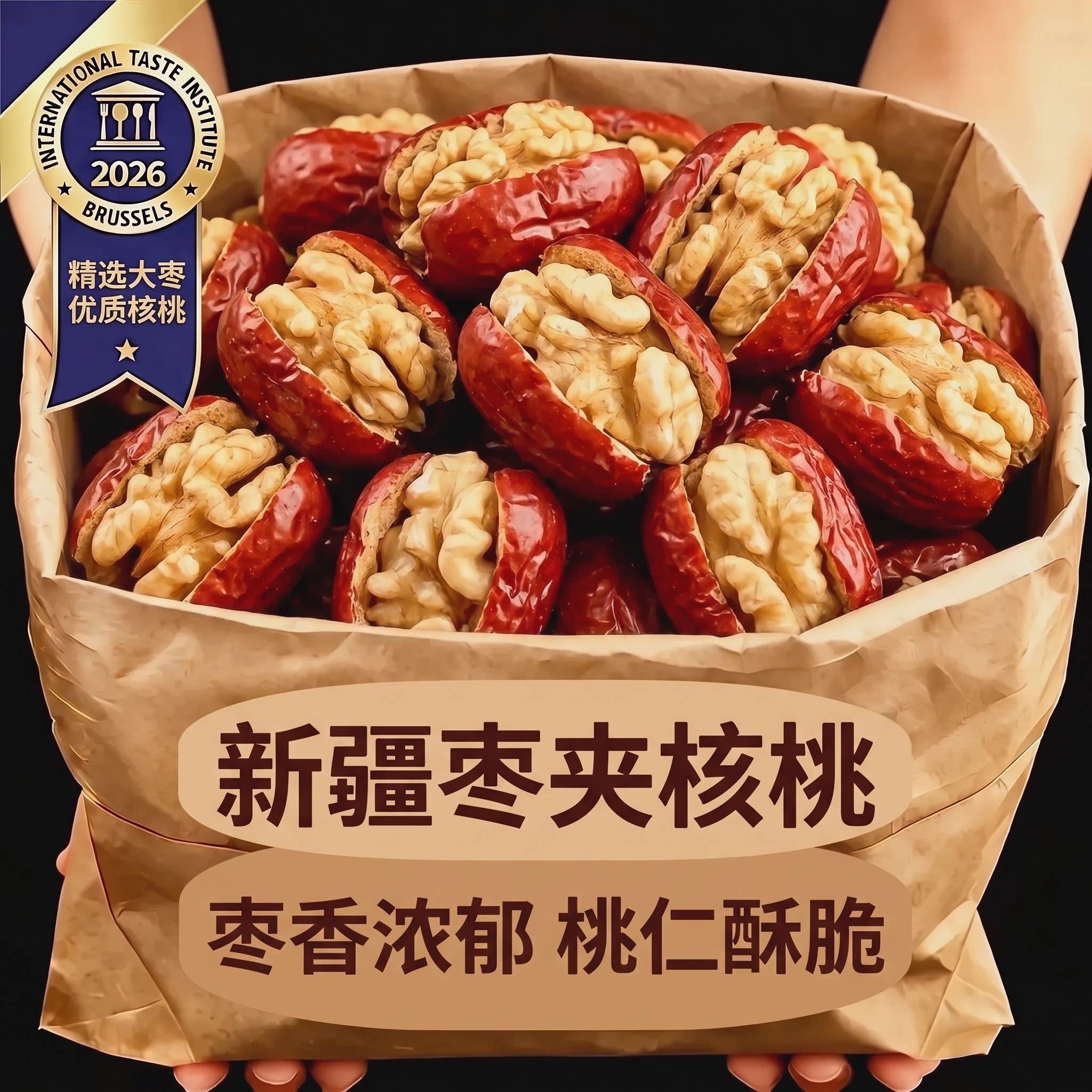 枣夹核桃仁独立小包装新疆特产灰枣红枣官方旗舰店去核无核孕妇