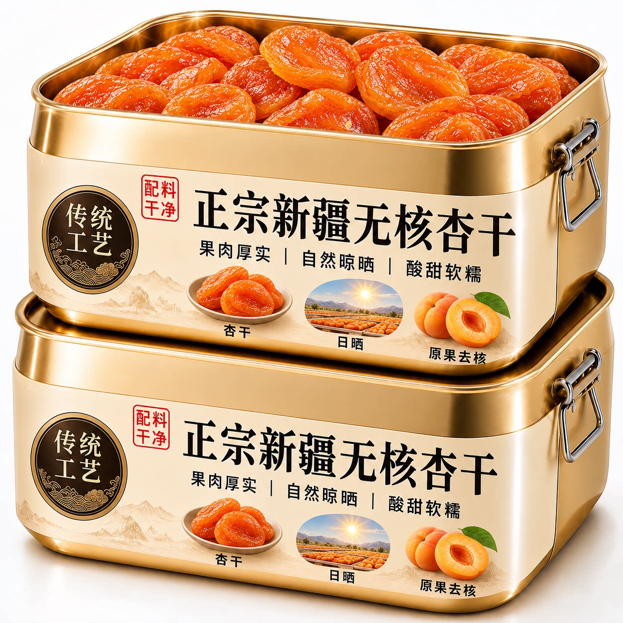 高品质杏干特级天然果脯无核官方旗舰店非吊干新疆杏肉酸甜去核红图片