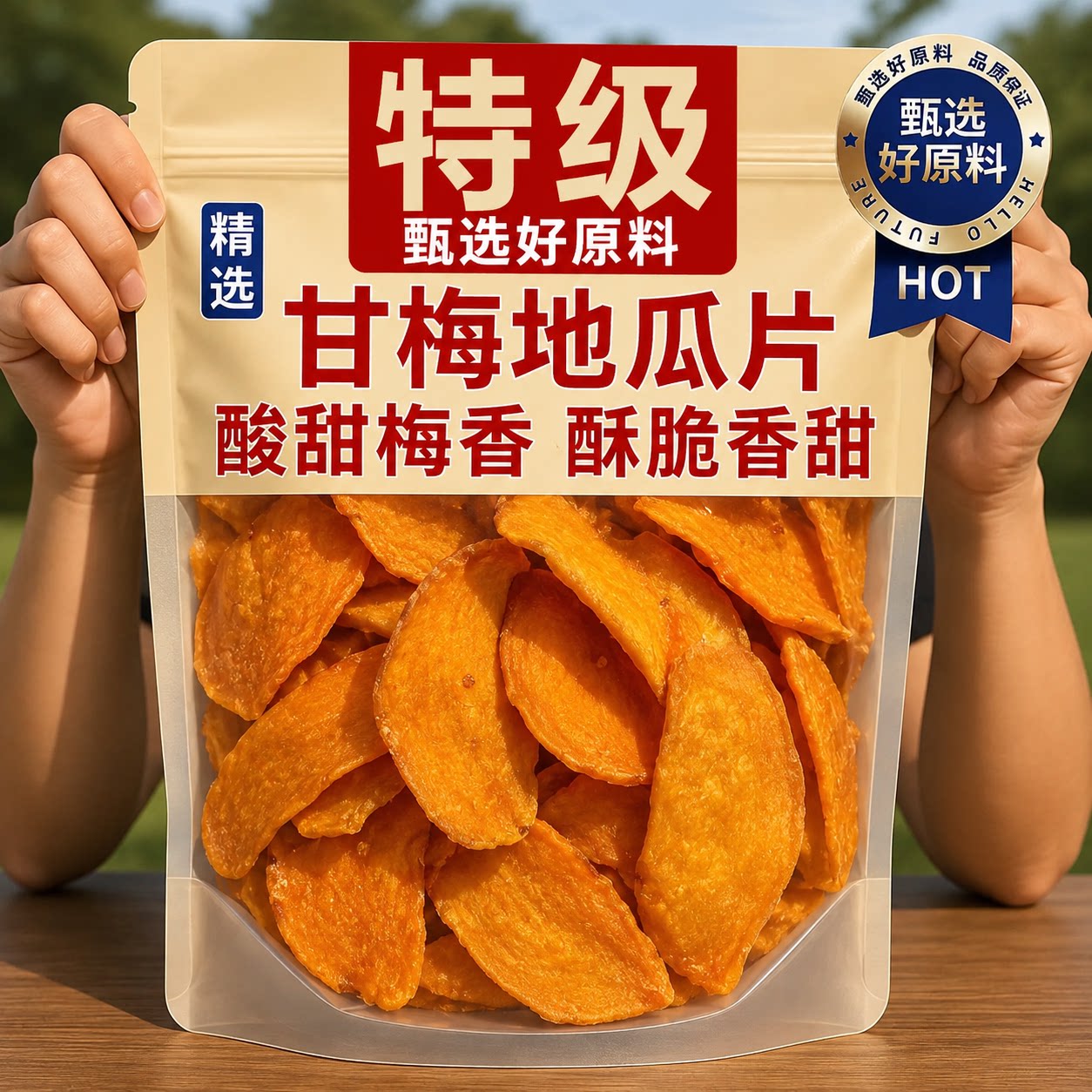 甘梅地瓜片官方旗舰店原切薄脆红薯片咸香酥脆儿童办公室休闲零食